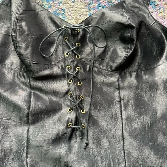 🦇Vintage Y2K Halloween Gothic Paris Laceup Dress🦇 - Picture 11 of 16